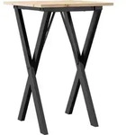 vidaXL Esstisch X-Gestell 50x50x75 cm Massivholz Kiefer und Stahl - Braun