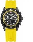Swiss Alpine Military Herren Uhr Chronograph Analog Quarz 7029.9878SAM Silikon - Gelb