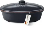 R&ouml;mertopf Brottopf oval MEDI 2,3 Liter - Brotkasten Schwarz aus Keramik -