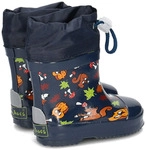Playshoes Kinder Halbschaft-Gummistiefel, gef&uuml;tterter Uni Regenstiefel,Blau,2 -