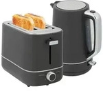 HOMCOM Wasserkocher Toaster Set Fr&uuml;hst&uuml;ck-Set mit 1,7L Wasserkocher Grau -...
