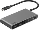 Belkin CONNECT USB-C 5-in-1 mit Dual USB-C Ports,si. AVC022hqSGY - Schwarz