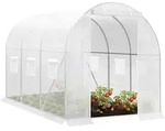 WOLTU Gew&auml;chshaus, Tomatenhaus mit T&uuml;r 6 Fenstern, 300x200x200cm, Wei&szlig; -...