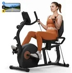 Liege-Ergometer, Heimtrainer Fahrrad f&uuml;r Zuhause, 8 Widerstandsstufen, mit