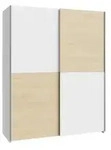 Schiebet&uuml;renschrank SCHACH&MATT Kleiderschrank Schwebet&uuml;ren Wei&szlig; / Eiche ca. 151 x