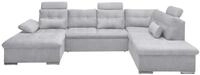 ED Lifestyle Medan U Sofa 3-teilig Holzwerkstoff/Nosag Light Grey - Hellgrau