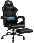 ALFORDSON Massage-Gaming-Stuhl, 150&deg; Neigung, ergonomischer Chefsessel, Kunstleder