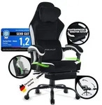 PixelPilot&reg;Ergonomischer Gaming Stuhl [Atmungsaktiver Stoff] mit Fu&szlig;st&uuml;tze,...