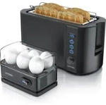 Arendo - Set Toaster FRUKOST mit Eierkocher SIXCOOK Edelstahl Schwarz, Toaster 4
