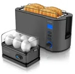 Arendo Fr&uuml;hst&uuml;cks-Set, 6er Eierkocher SIXCOOK, Langschlitztoaster 4-Scheiben,...