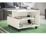 VCM Holz Couchtisch | Sofatisch mit Rollen | Wohnzimmertisch rollbar | Ma&szlig;e H. 40 x