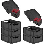 SuperSparSet 5x Eurobox NextGen Grip mit Scharnierdeckel und roten