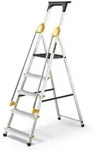 Drabest | Leiter - 5 Stufen, Tragf&auml;higkeit 150kg - Leiter mit Handl&auml;ufen, Alu