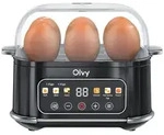 Olvy Eierkocher f&uuml;r 1-6 Eier mit Omelett- & Pochierfunktion &ndash; LCD-Timer,