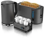 Arendo 3-teiliges Fr&uuml;hst&uuml;cksset - Wasserkocher 1,5l, 4-Scheiben Toaster, 6er