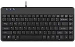 Perixx PERIBOARD-409 H, US, Mini USB-Tastatur, 2 Hubs, schwarz (US-Layout) - Schwarz