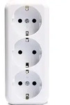 Schutzkontakt-Steckdose 3-fach McPower ''Finery'', 250V/16A,AP,Einsteckschutz,wei&szlig; -