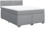 vidaXL Boxspringbett mit Matratze Hellgrau 140x190 cm Stoff - Grau