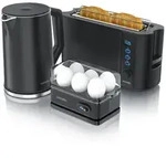 Arendo Fr&uuml;hst&uuml;cks-Set Wasserkocher 1,5l, 2-Scheiben Toaster, 6er Eierkocher,