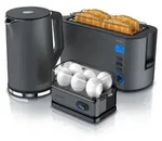 Arendo 3-teiliges Fr&uuml;hst&uuml;cksset, Wasserkocher ELEGANT 1,5l, 4-Scheiben...