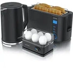 Arendo Fr&uuml;hst&uuml;cks-Set Wasserkocher 1,5l, 4-Scheiben Toaster, 6er Eierkocher,
