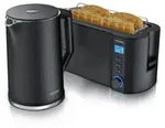 Arendo Fr&uuml;hst&uuml;cksset, Wasserkocher ELEGANT 1,5 Liter, 4-Scheiben Langschlitz