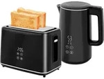 HOMCOM K&uuml;chenset mit Wasserkocher und Toaster, 7 Br&auml;unungsstufen, Edelstahl -