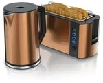 Arendo Fr&uuml;hst&uuml;cksset 2-teilig, 1,5L Wasserkocher Edelstahl, 1500W Langschlitz