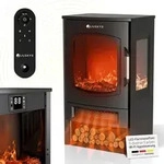 Juskys Elektrokamin 1800W, mit LED-Flammeneffekt & WLAN-Steuerung &ndash; Schwarz -