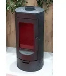 Design-Gusskaminofen Plamen Tara, raumluftunabh&auml;ngig - 6kW - Schwarz