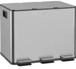 HOMCOM M&uuml;lleimer 3x20L Abfalleimer aus Edelstahl mit Softclose Deckel Silber -
