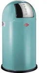 WESCO Abfallsammler 175831-54 PUSHBOY in T&Uuml;RKIS mit 50 Liter Volumen und Klappdeckel