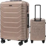 WINGS Reisegep&auml;ck XL Robuster goldener Koffer aus 100% Polycarbonat - Gold