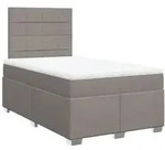 vidaXL Boxspringbett mit Matratze Taupe 120x200 cm Stoff - Taupe