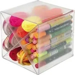 deflecto Organisationsbox Cube, 4 F&auml;cher, glasklar - Bunt