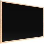 Schwarze magnetische Kreidetafel mit Naturholzrahmen 90x60cm - Schwarz