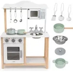 Mamabrum Kinderk&uuml;che aus Holz mit Mikrowelle, Backofen & Zubeh&ouml;r &ndash; stabile