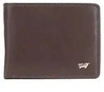 Portemonnaie GOLF RFID Geldb&ouml;rse 8 Kartenf&auml;cher + Loop braun Uni - Leder -...