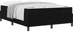 vidaXL Boxspringbett mit Matratze Schwarz 140 x 190 cm Stoff - Schwarz
