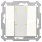 MDT RF-TA55A4.01 KNX RF+Funk Taster 4f Plus m.Aktor Reinwei&szlig; Gl&auml;nzend f.ETS5