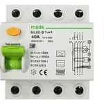 Matis FI Schutzschalter Typ B allstromsensitiv 30mA/40A 4-Pol Intertek - Wei&szlig;