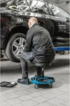 H&ouml;gert Technik - Werkstatthocker mit Rollen, h&ouml;henverstellbar, bis 140 kg,
