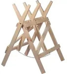 dobar Stabiler S&auml;gebock aus Massivholz, klappbare S&auml;gehilfe, 64 x 64 x 94 cm,