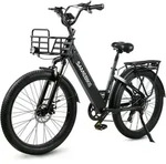 26ZOLL E-BIKE Fett Reifen Elektrofahrrad Trekking Cityrad 32KM/H - Schwarz