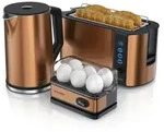Arendo Fr&uuml;hst&uuml;cks-Set, 4-Scheiben Langschlitztoaster, Wasserkocher 2200W, 6er