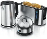 Arendo Fr&uuml;hst&uuml;cks-Set, 1,5L Wasserkocher, 2-Scheiben Langschlitz Toaster, 7er