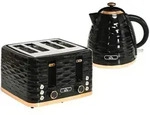 HOMCOM Wasserkocher Toaster Set mit 1,7L Wasserkocher 4 Scheiben Toaster...