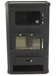 Kaminofen 10kW Backfach + Herdplatte Kachelofen Heizofen Holzofen 56312 - Schwarz