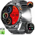 BANLVS Herren Smartwatch Milit&auml;r 1.91" AMOLED Display 1000 mAh Akku Bluetooth Anrufe