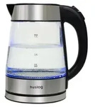 Huslog Elektrischer Wasserkocher Glas 1,7L 2200W LED Licht glaswasserkocher aufk -